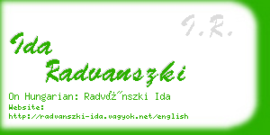 ida radvanszki business card